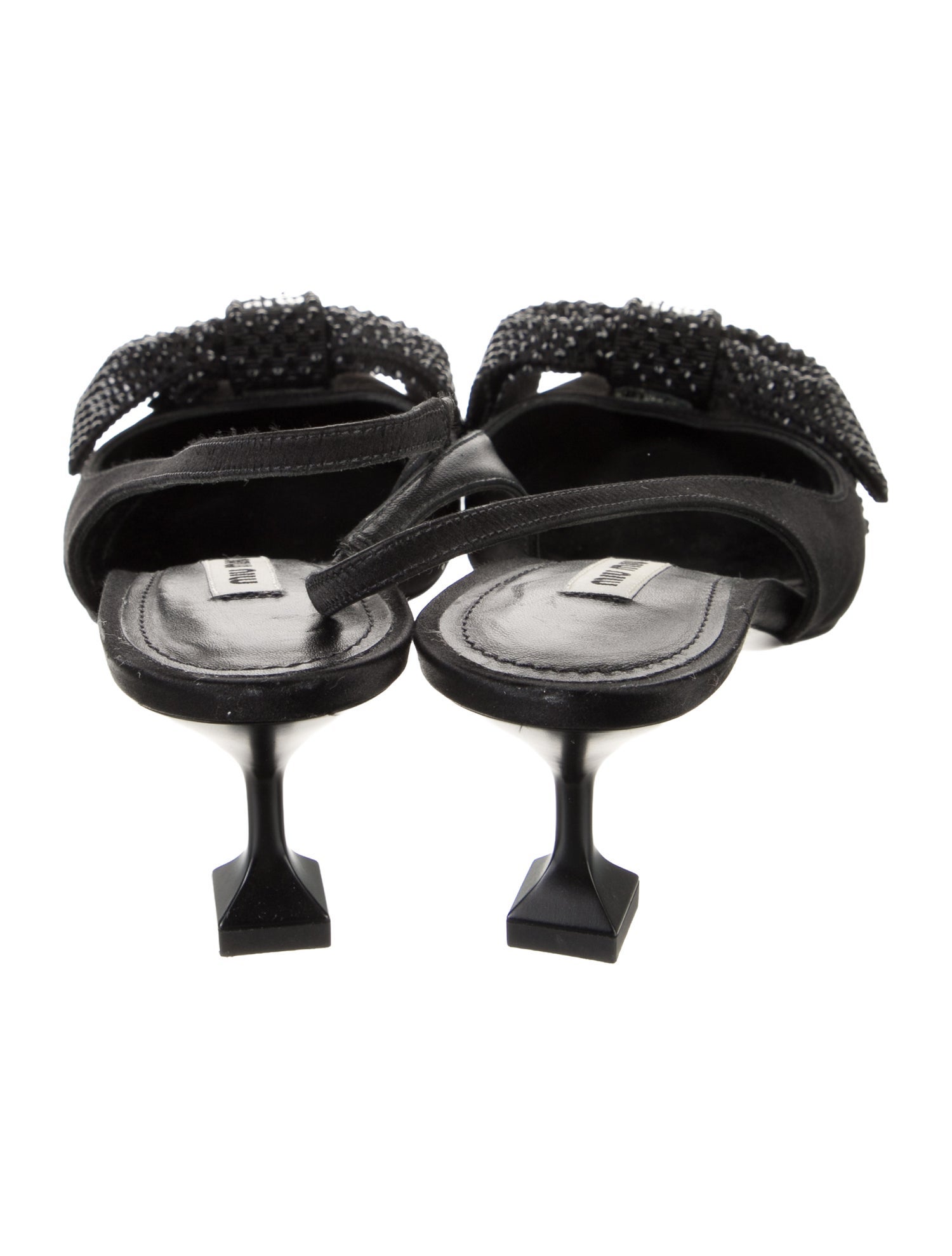 Miu Miu Satin Bow Accents Slingback Pumps